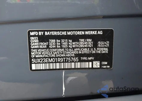 2024 BMW X7 xDrive40I z USA, uszkodzony, nr VIN 5UX23EM01R9T75765